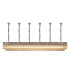 Poland 300 x 40cm Linear Pendant Bell Cup 16 Light E14 Polished Nickel/Cognac Sculpted Glass Item Weight: 73kg-1