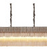 Poland 300 x 40cm Linear Pendant Bell Cup 16 Light E14 Polished Nickel/Cognac Sculpted Glass Item Weight: 73kg-7