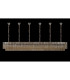 Poland 300 x 40cm Linear Pendant Bell Cup 16 Light E14 Polished Nickel/Cognac Sculpted Glass Item Weight: 73kg-9