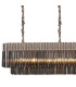 Poland 300 x 40cm Linear Pendant Bell Cup 16 Light E14 Polished Nickel/Smoked Sculpted Glass Item Weight: 73kg-5