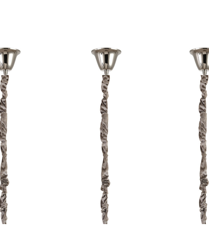 Poland 300 x 40cm Linear Pendant Bell Cup 16 Light E14 Polished Nickel/Smoked Sculpted Glass Item Weight: 73kg-6