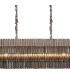 Poland 300 x 40cm Linear Pendant Bell Cup 16 Light E14 Polished Nickel/Smoked Sculpted Glass Item Weight: 73kg-7