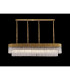 Poland 180 x 40cm Linear Pendant 9 Light E14 Brass/Clear Sculpted Glass Item Weight: 47kg-3