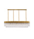 Poland 180 x 40cm Linear Pendant 9 Light E14 Brass/Clear Sculpted Glass Item Weight: 47kg-4