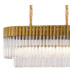 Poland 180 x 40cm Linear Pendant 9 Light E14 Brass/Clear Sculpted Glass Item Weight: 47kg-5