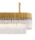 Poland 180 x 40cm Linear Pendant 9 Light E14 Brass/Clear Sculpted Glass Item Weight: 47kg-8