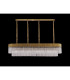 Poland 180 x 40cm Linear Pendant 9 Light E14 Brass/Clear Sculpted Glass Item Weight: 47kg-9