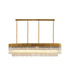 Poland 180 x 40cm Linear Pendant 9 Light E14 Brass/Cognac Sculpted Glass Item Weight: 47kg-1
