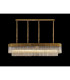 Poland 180 x 40cm Linear Pendant 9 Light E14 Brass/Cognac Sculpted Glass Item Weight: 47kg-3