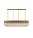 Poland 180 x 40cm Linear Pendant 9 Light E14 Brass/Cognac Sculpted Glass Item Weight: 47kg-4
