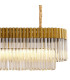 Poland 180 x 40cm Linear Pendant 9 Light E14 Brass/Cognac Sculpted Glass Item Weight: 47kg-8