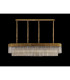 Poland 180 x 40cm Linear Pendant 9 Light E14 Brass/Cognac Sculpted Glass Item Weight: 47kg-9