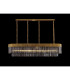 Poland 180 x 40cm Linear Pendant 9 Light E14 Brass/Smoked Sculpted Glass Item Weight: 47kg-3