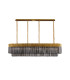 Poland 180 x 40cm Linear Pendant 9 Light E14 Brass/Smoked Sculpted Glass Item Weight: 47kg-4