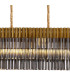 Poland 180 x 40cm Linear Pendant 9 Light E14 Brass/Smoked Sculpted Glass Item Weight: 47kg-7