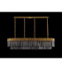 Poland 180 x 40cm Linear Pendant 9 Light E14 Brass/Smoked Sculpted Glass Item Weight: 47kg-9