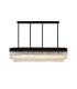 Poland 180 x 40cm Linear Pendant 9 Light E14 Matt Black/Clear Sculpted Glass Item Weight: 47kg-1