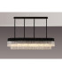 Poland 180 x 40cm Linear Pendant 9 Light E14 Matt Black/Clear Sculpted Glass Item Weight: 47kg-3