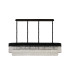 Poland 180 x 40cm Linear Pendant 9 Light E14 Matt Black/Clear Sculpted Glass Item Weight: 47kg-4