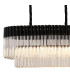Poland 180 x 40cm Linear Pendant 9 Light E14 Matt Black/Clear Sculpted Glass Item Weight: 47kg-5
