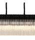 Poland 180 x 40cm Linear Pendant 9 Light E14 Matt Black/Clear Sculpted Glass Item Weight: 47kg-7