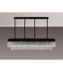 Poland 180 x 40cm Linear Pendant 9 Light E14 Matt Black/Clear Sculpted Glass Item Weight: 47kg-9