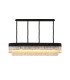 Poland 180 x 40cm Linear Pendant 9 Light E14 Matt Black/Cognac Sculpted Glass Item Weight: 47kg-1