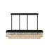 Poland 180 x 40cm Linear Pendant 9 Light E14 Matt Black/Cognac Sculpted Glass Item Weight: 47kg-4