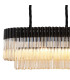 Poland 180 x 40cm Linear Pendant 9 Light E14 Matt Black/Cognac Sculpted Glass Item Weight: 47kg-5