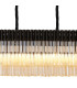 Poland 180 x 40cm Linear Pendant 9 Light E14 Matt Black/Cognac Sculpted Glass Item Weight: 47kg-7
