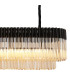 Poland 180 x 40cm Linear Pendant 9 Light E14 Matt Black/Cognac Sculpted Glass Item Weight: 47kg-8