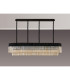 Poland 180 x 40cm Linear Pendant 9 Light E14 Matt Black/Cognac Sculpted Glass Item Weight: 47kg-9