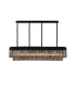 Poland 180 x 40cm Linear Pendant 9 Light E14 Matt Black/Smoked Sculpted Glass Item Weight: 47kg-1