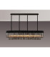 Poland 180 x 40cm Linear Pendant 9 Light E14 Matt Black/Smoked Sculpted Glass Item Weight: 47kg-3