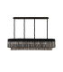 Poland 180 x 40cm Linear Pendant 9 Light E14 Matt Black/Smoked Sculpted Glass Item Weight: 47kg-4