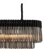 Poland 180 x 40cm Linear Pendant 9 Light E14 Matt Black/Smoked Sculpted Glass Item Weight: 47kg-8