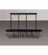 Poland 180 x 40cm Linear Pendant 9 Light E14 Matt Black/Smoked Sculpted Glass Item Weight: 47kg-9