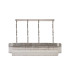 Poland 180 x 40cm Linear Pendant 9 Light E14 Polished Nickel/Clear Sculpted Glass Item Weight: 47kg-4