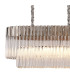 Poland 180 x 40cm Linear Pendant 9 Light E14 Polished Nickel/Clear Sculpted Glass Item Weight: 47kg-5