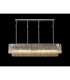 Poland 180 x 40cm Linear Pendant 9 Light E14 Polished Nickel/Cognac Sculpted Glass Item Weight: 47kg-3