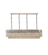 Poland 180 x 40cm Linear Pendant 9 Light E14 Polished Nickel/Cognac Sculpted Glass Item Weight: 47kg-4