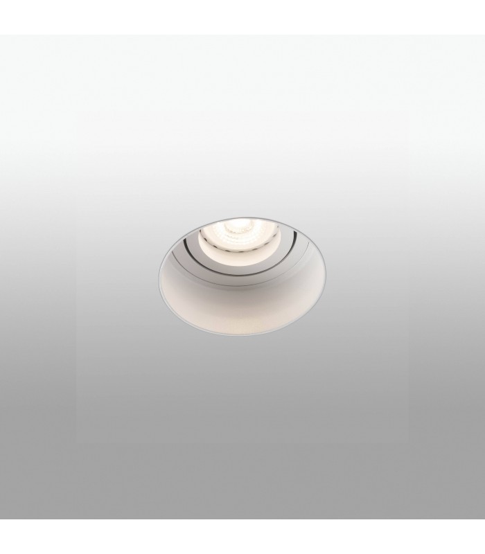 White Tiltable round recessed Downlight Trimless, GU10 - 1