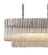 Poland 180 x 40cm Linear Pendant 9 Light E14 Polished Nickel/Cognac Sculpted Glass Item Weight: 47kg-5