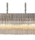 Poland 180 x 40cm Linear Pendant 9 Light E14 Polished Nickel/Cognac Sculpted Glass Item Weight: 47kg-7