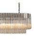 Poland 180 x 40cm Linear Pendant 9 Light E14 Polished Nickel/Cognac Sculpted Glass Item Weight: 47kg-8