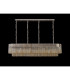 Poland 180 x 40cm Linear Pendant 9 Light E14 Polished Nickel/Cognac Sculpted Glass Item Weight: 47kg-9