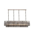 Poland 180 x 40cm Linear Pendant 9 Light E14 Polished Nickel/Smoked Sculpted Glass Item Weight: 47kg-1
