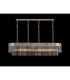Poland 180 x 40cm Linear Pendant 9 Light E14 Polished Nickel/Smoked Sculpted Glass Item Weight: 47kg-3