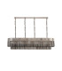 Poland 180 x 40cm Linear Pendant 9 Light E14 Polished Nickel/Smoked Sculpted Glass Item Weight: 47kg-4