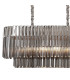 Poland 180 x 40cm Linear Pendant 9 Light E14 Polished Nickel/Smoked Sculpted Glass Item Weight: 47kg-5
